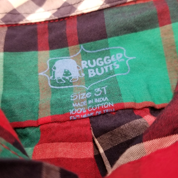 Ruggedbutts Rugged Butts Christmas Holiday Kennedy Plaid boys button down shirt - Picture 2 of 2